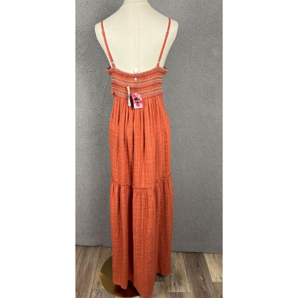 Roxy Women's Maxi Dress Ginger Spice Smocked Tiered  Orange Size XXL NWT's - Picture 5 of 8